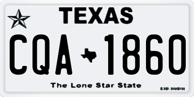 TX license plate CQA1860