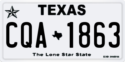 TX license plate CQA1863