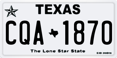 TX license plate CQA1870