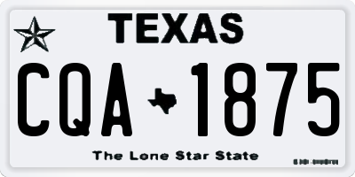 TX license plate CQA1875