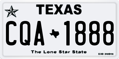 TX license plate CQA1888