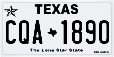 TX license plate CQA1890