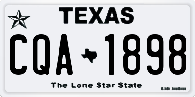 TX license plate CQA1898