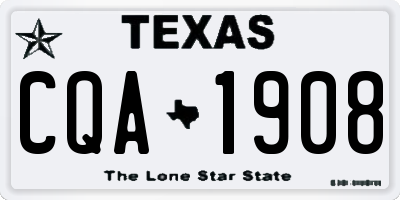 TX license plate CQA1908