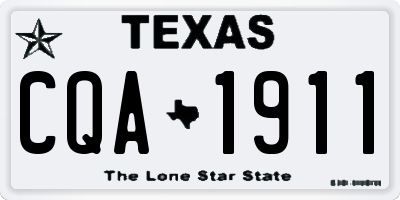 TX license plate CQA1911