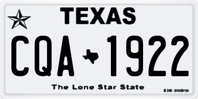 TX license plate CQA1922