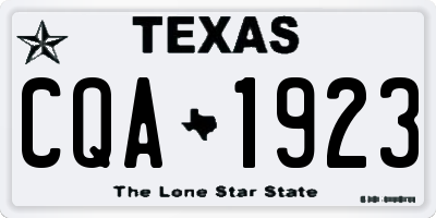TX license plate CQA1923