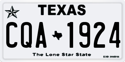 TX license plate CQA1924