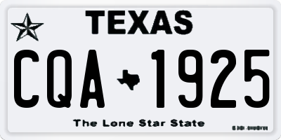 TX license plate CQA1925