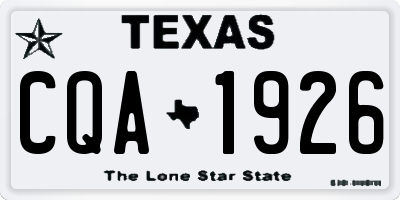 TX license plate CQA1926