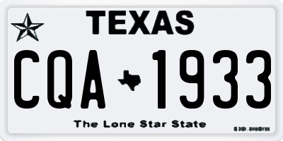TX license plate CQA1933