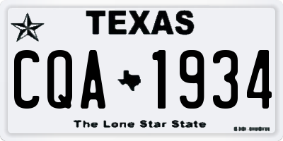 TX license plate CQA1934