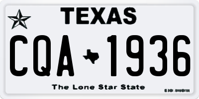 TX license plate CQA1936