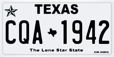 TX license plate CQA1942