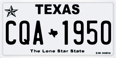 TX license plate CQA1950
