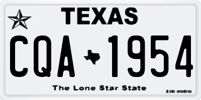 TX license plate CQA1954