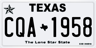 TX license plate CQA1958