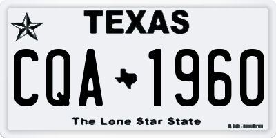 TX license plate CQA1960