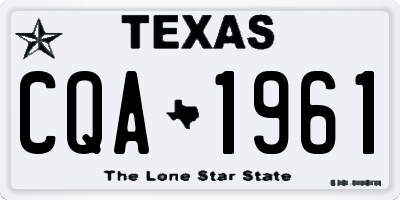 TX license plate CQA1961