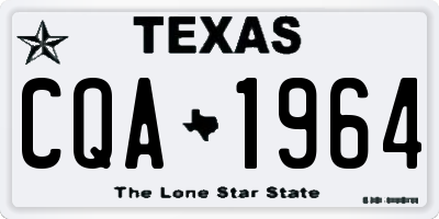TX license plate CQA1964