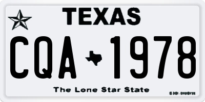 TX license plate CQA1978