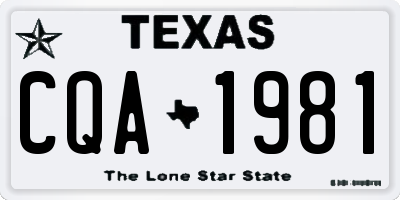 TX license plate CQA1981