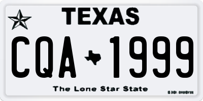 TX license plate CQA1999