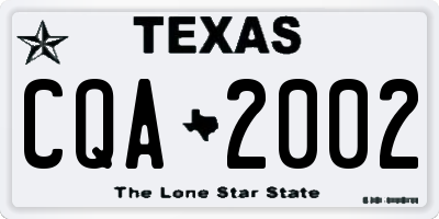 TX license plate CQA2002