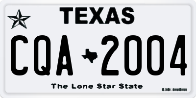 TX license plate CQA2004