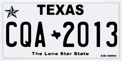 TX license plate CQA2013