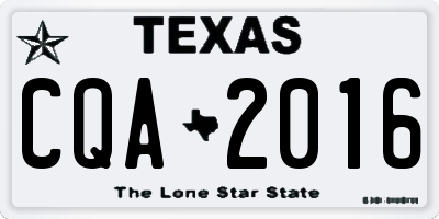 TX license plate CQA2016