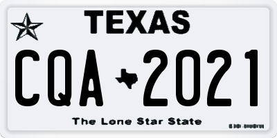 TX license plate CQA2021