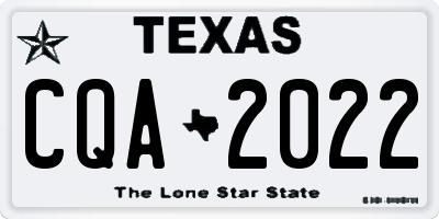 TX license plate CQA2022