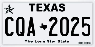 TX license plate CQA2025