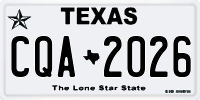 TX license plate CQA2026
