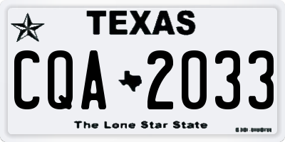 TX license plate CQA2033