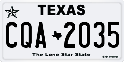 TX license plate CQA2035