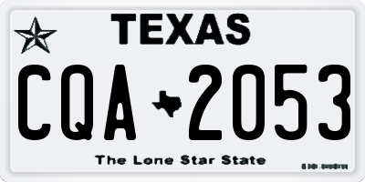 TX license plate CQA2053