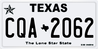 TX license plate CQA2062