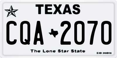 TX license plate CQA2070