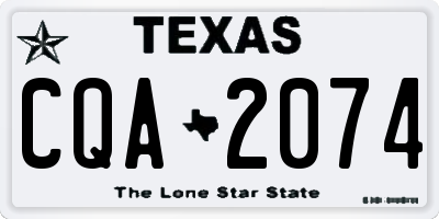 TX license plate CQA2074