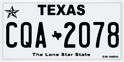 TX license plate CQA2078