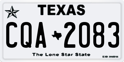 TX license plate CQA2083
