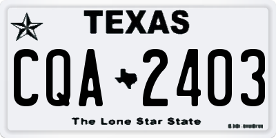TX license plate CQA2403