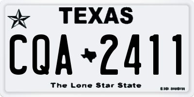 TX license plate CQA2411