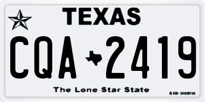 TX license plate CQA2419