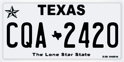 TX license plate CQA2420