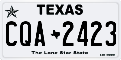 TX license plate CQA2423