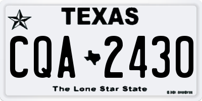 TX license plate CQA2430