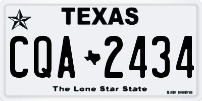 TX license plate CQA2434